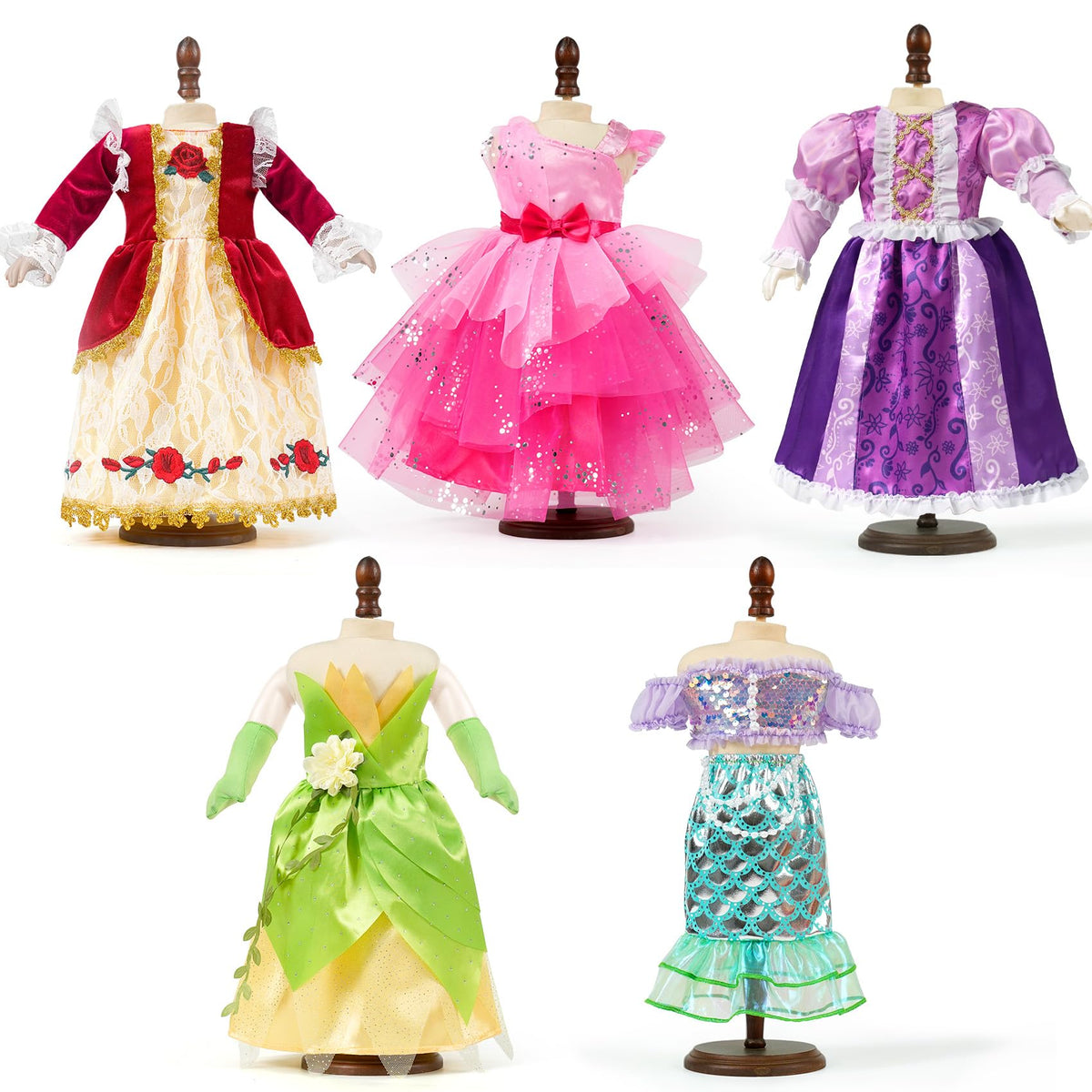 WONDOLL 18-inch Ariel dress with vibrant fabric for storytelling.