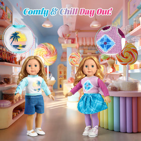 WONDOLL scenic landscape tee embroidery adds charm