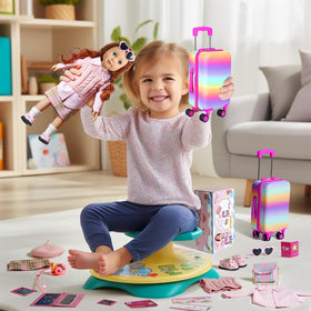 WONDOLL passport and air tickets with play money for travel-themed stories.