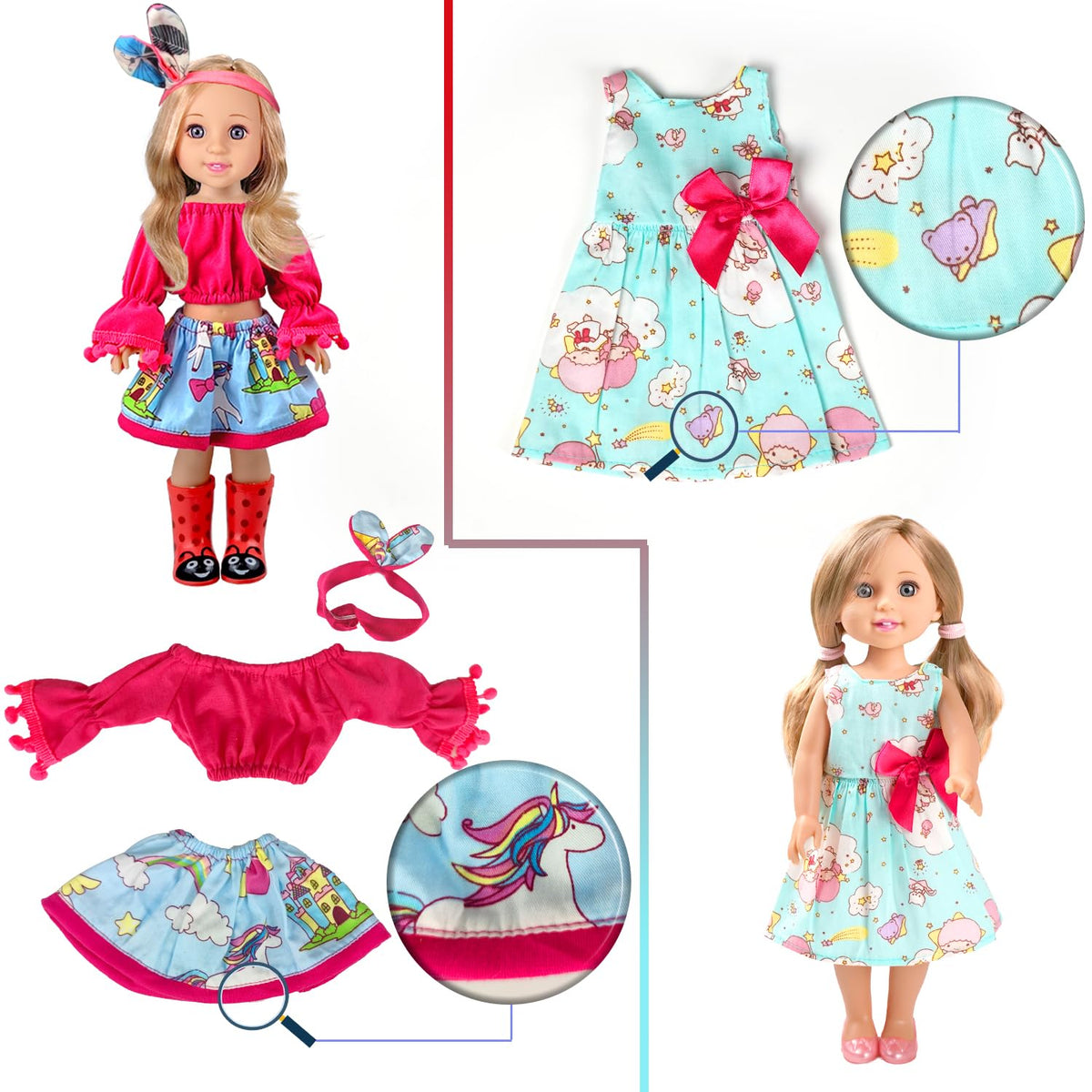 WONDOLL dresses and tops set showcases versatile styles for creative play