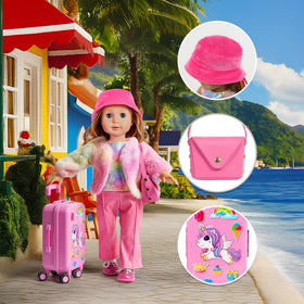WONDOLL rainbow plush jacket adds colorful, cozy clothing for 18-inch dolls.