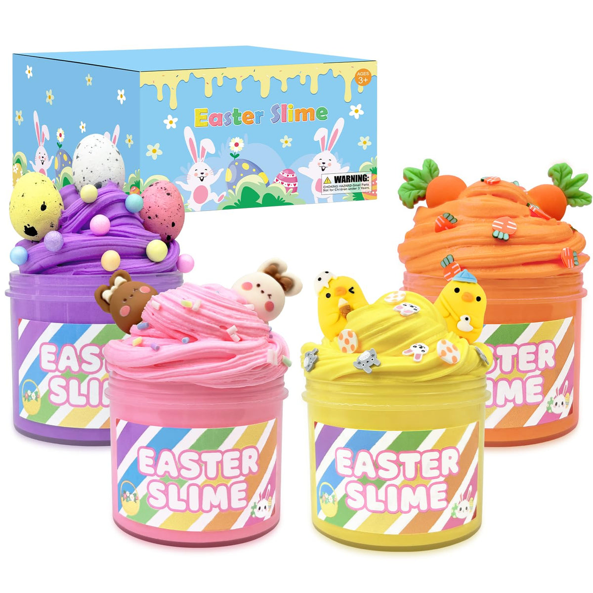 Wondrus Easter slime kit cans on display for creative play