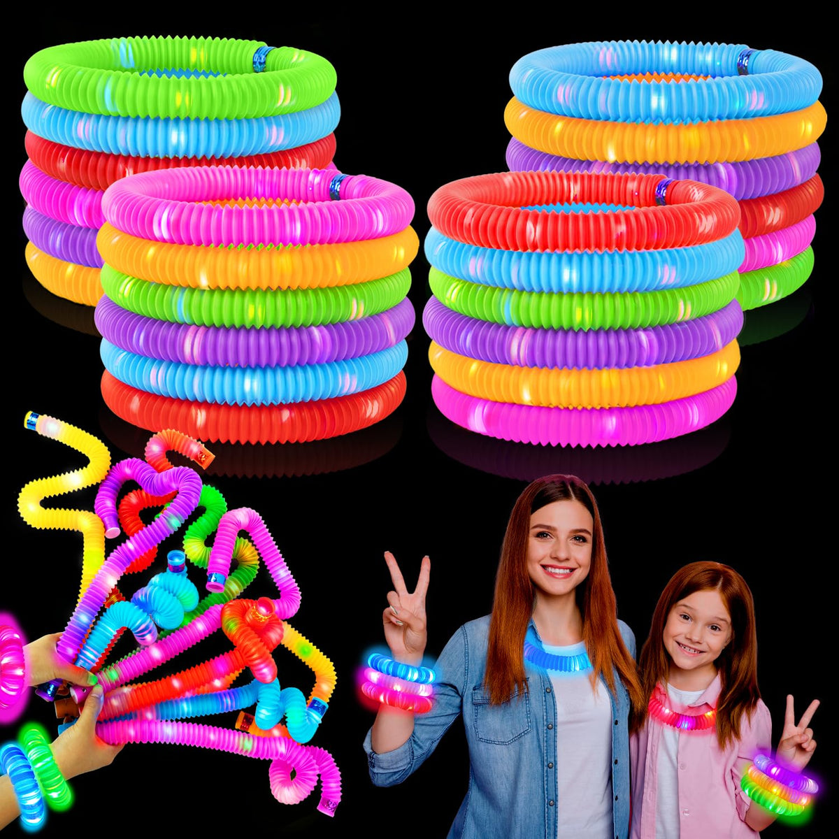 Wondrus glow sticks 36-piece color set glowing tubes for kid-friendly party fun