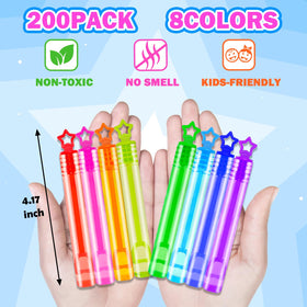 Wondrus mini bubble wands with star handles in eight neon colors for vibrant play.