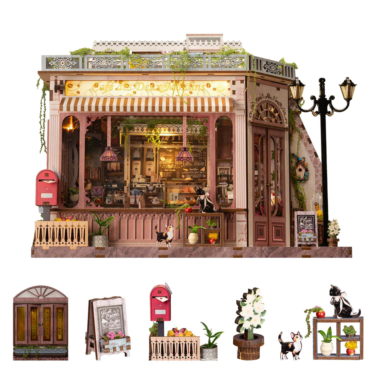 Wondyland Book Nook cafe windows display adds cozy reading room ambiance.