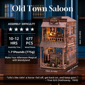 Wondyland Book Nook detailed western bar exterior with wood texture