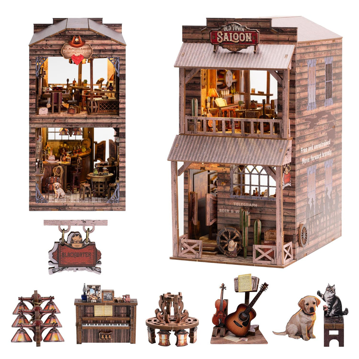 Wondyland Book Nook Old Town Saloon front view for desktop display
