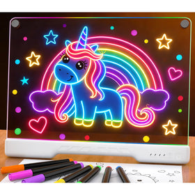 Wonovate LED drawing board 16-inch glow art, durable acrylic for kids' creativity anywhere.