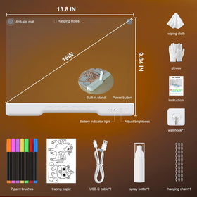 Wonovate LED drawing board 16-inch memo/night use as a family reminder hub.