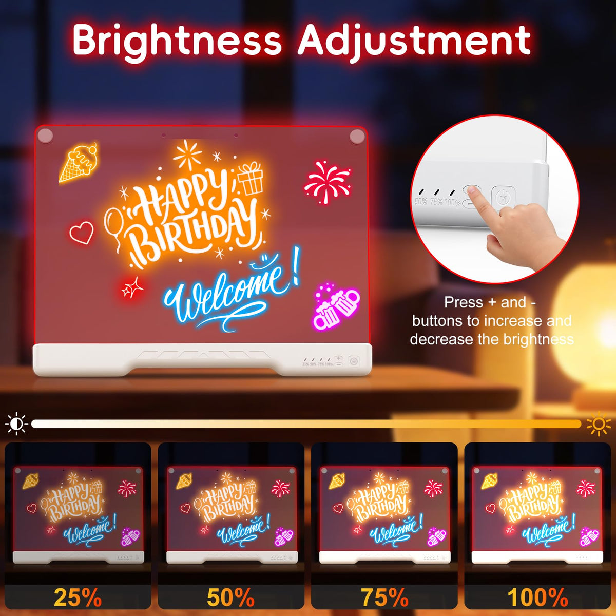 Wonovate LED drawing board 16-inch portable, easy to carry for travel art.