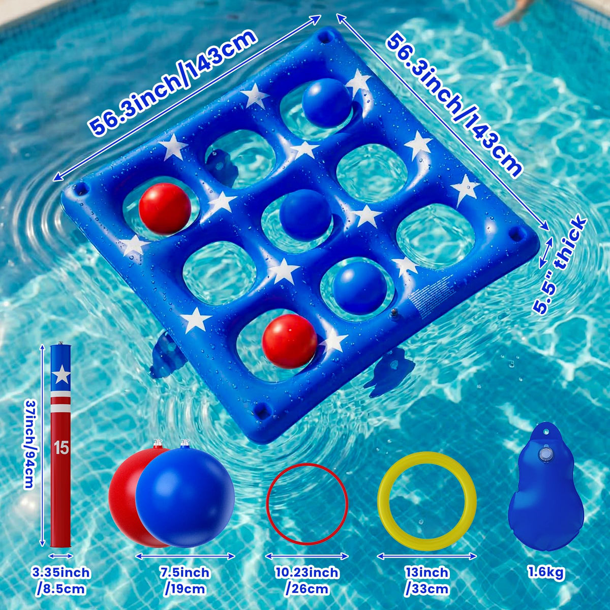 Wonovate inflatable tic tac toe columns ready for gameplay