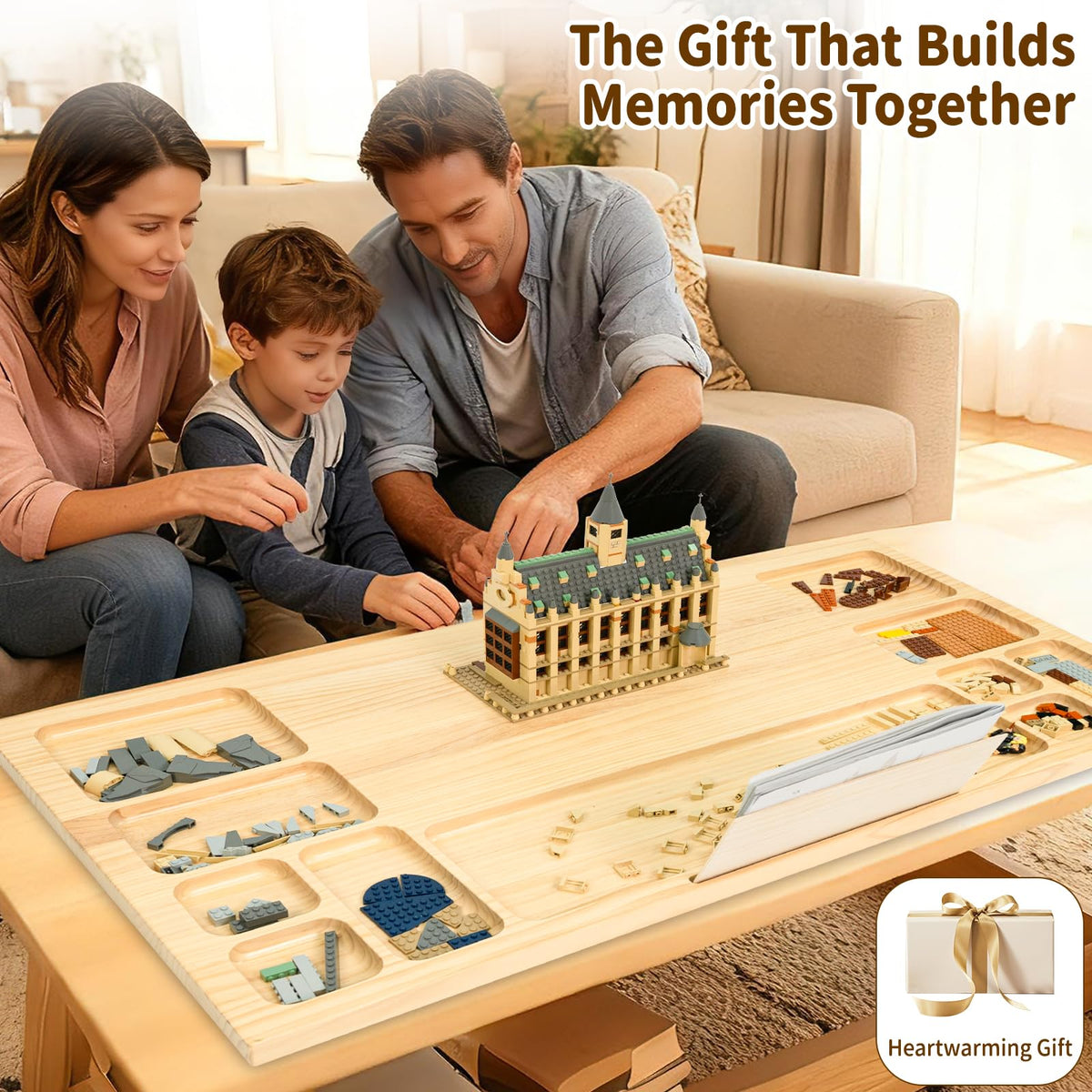 WOOD CITY baseplate table designs for easy cleanup in classrooms or living spaces.