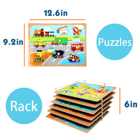 WOOD CITY puzzle bundle makes a thoughtful gift for little learners.
