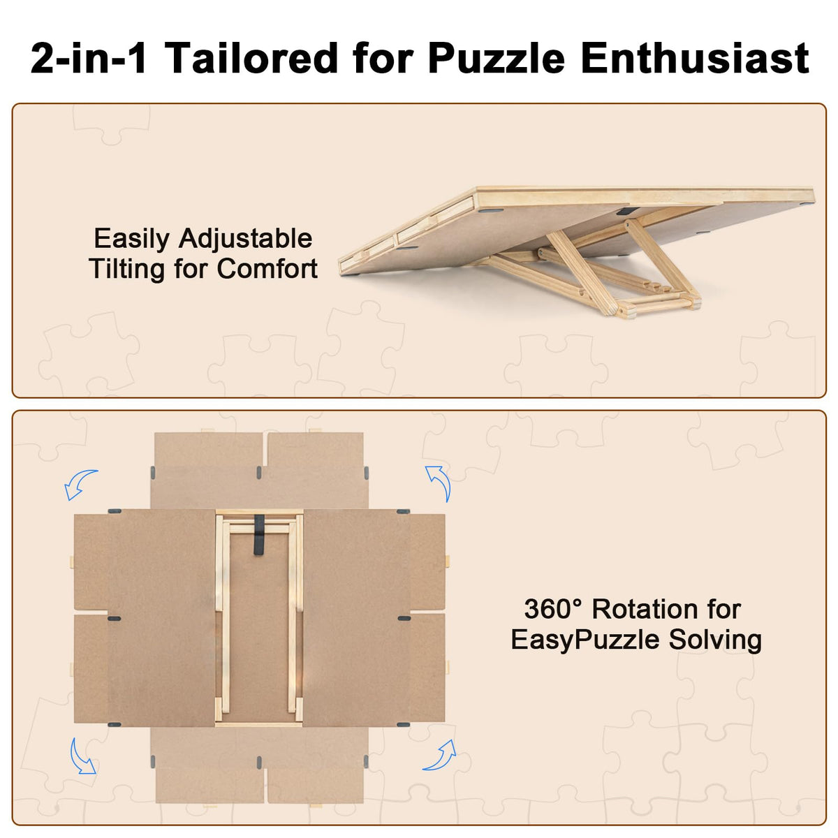 WOOD CITY Puzzle Board ideal for family use and group puzzle sessions