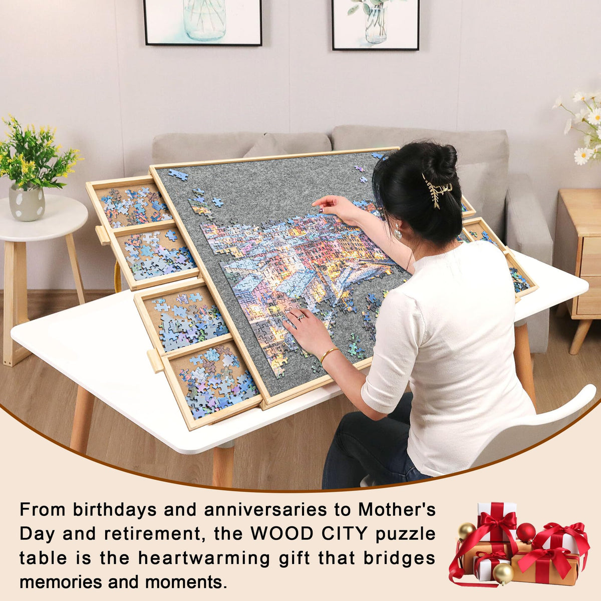 WOOD CITY Puzzle Board makes a thoughtful gift for puzzle lovers