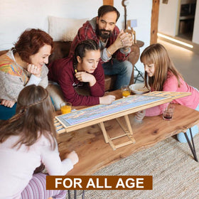 WOOD CITY Puzzle Board rotating Lazy Susan enables easy viewing from all sides
