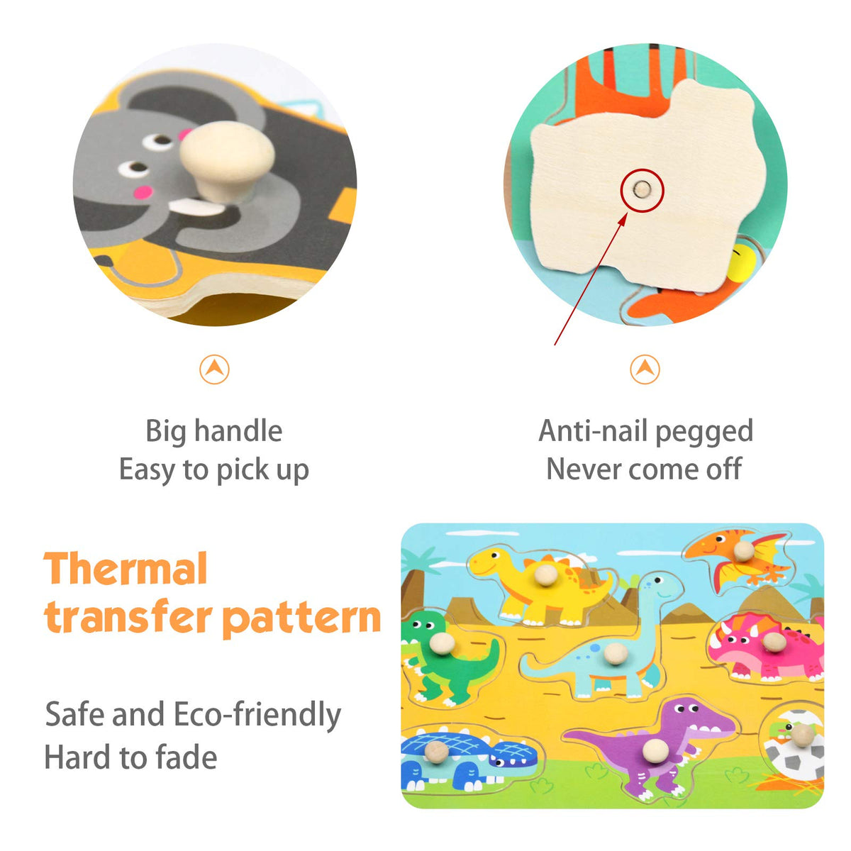WOOD CITY knobs are easy for tiny hands to grasp, promoting confident manipulation.