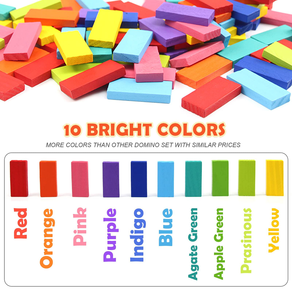 WOOD CITY wooden domino tiles with smooth edges for safe play.