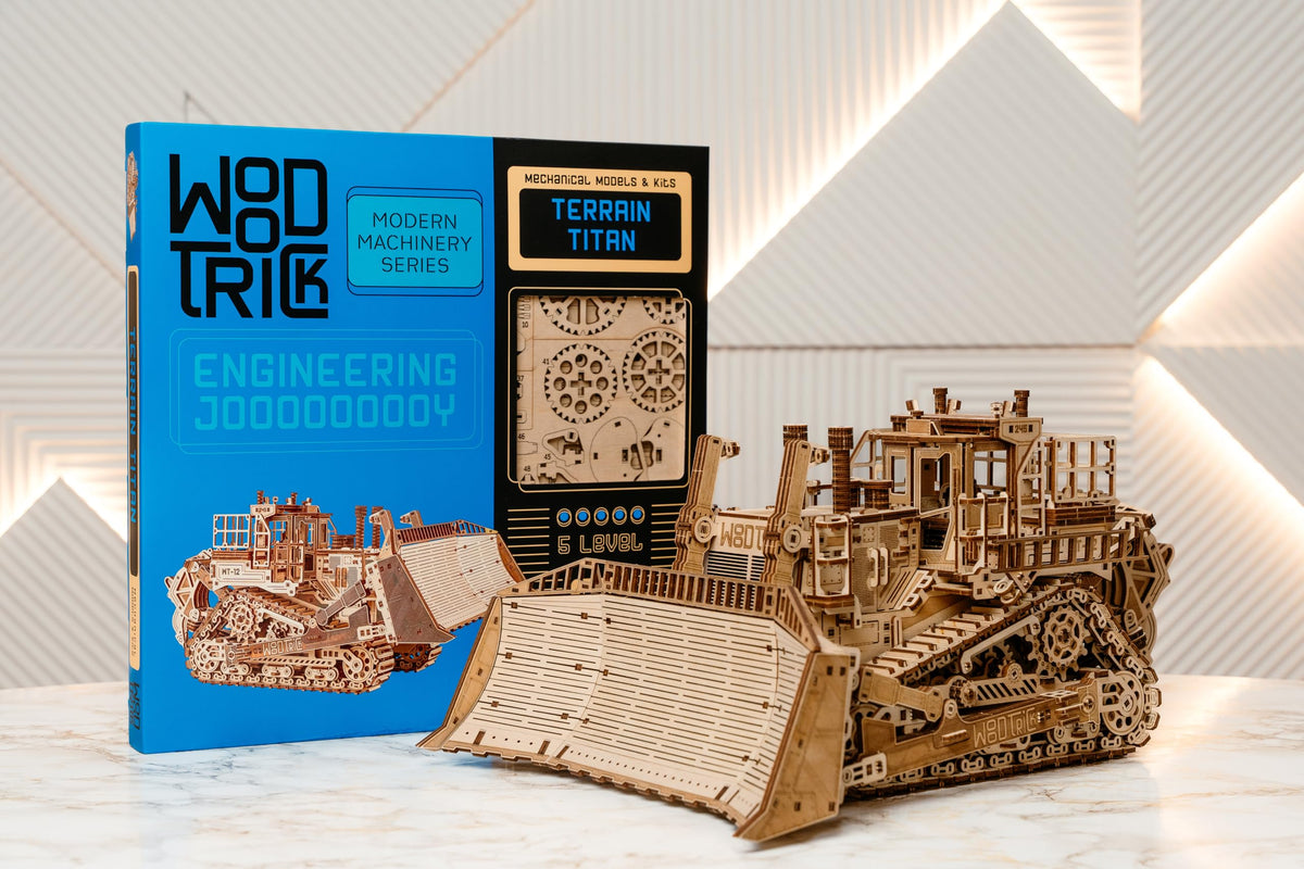 Wood Trick Terrain Titan assembly guide pages opened for step-by-step build