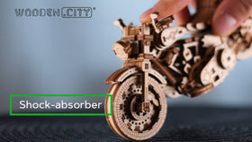 WOODEN.CITY Cruiser V-Twin puzzle unassembled kit for planning the build.