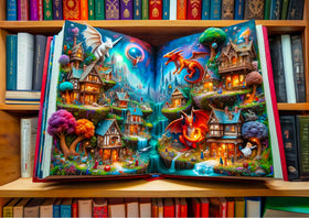 Close-up of Enchanted Tales artwork highlighting intricate details for focused puzzling