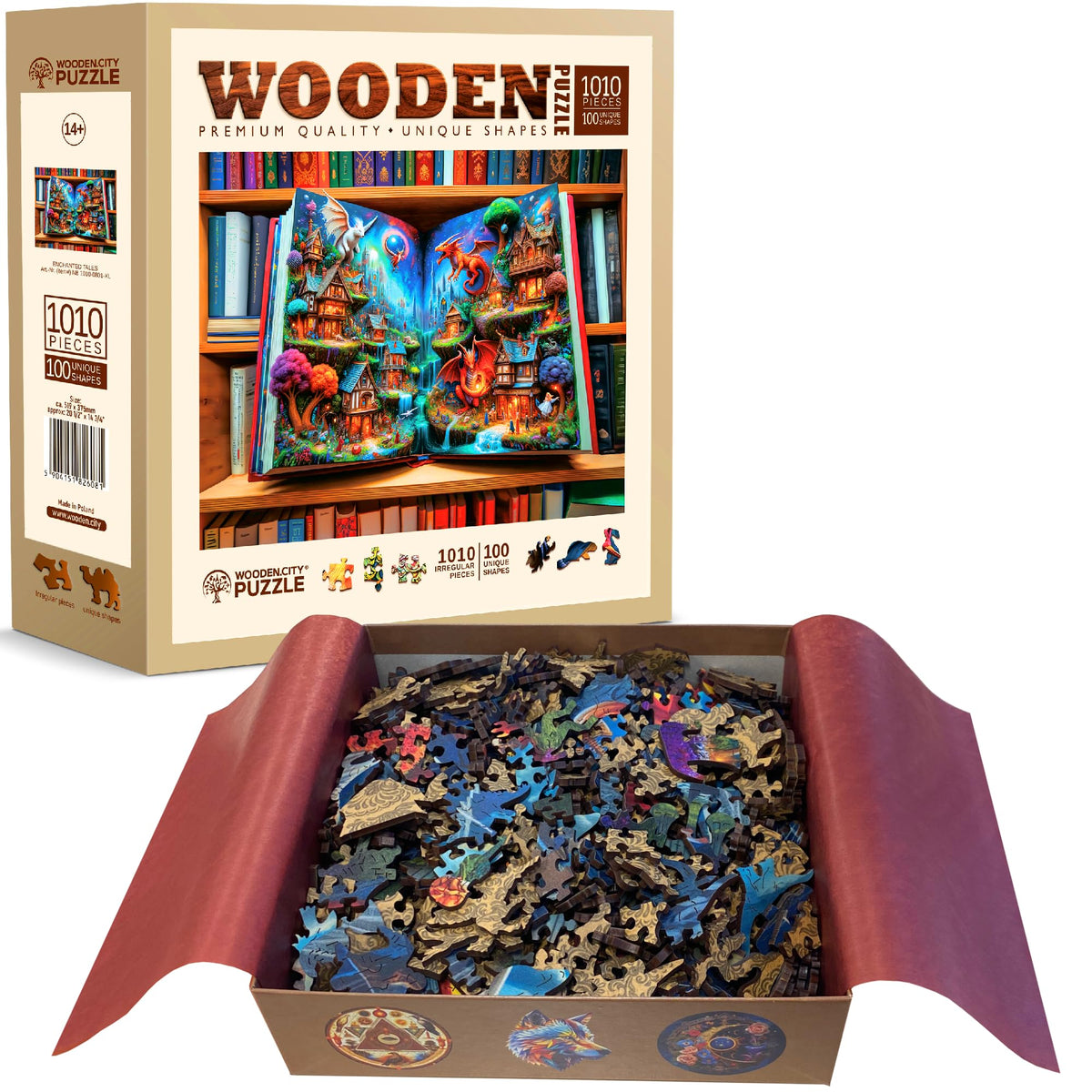 Spread of Enchanted Tales pieces ready to sort for pre-puzzle anticipation