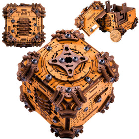 WOODEN.CITY Tesseract's Secret puzzle box during assembly with precise laser-cut pieces for a satisfying build.