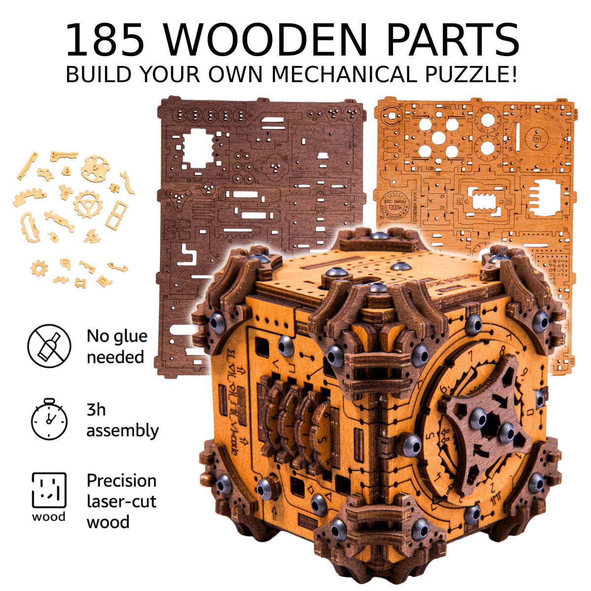 WOODEN.CITY Tesseract's Secret opened, revealing hidden mechanisms for careful exploration.