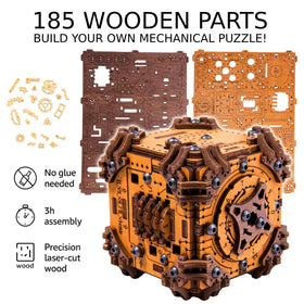 WOODEN.CITY Tesseract's Secret opened, revealing hidden mechanisms for careful exploration.
