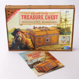 WOODEN.CITY Treasure Chest puzzle box laser-cut birch detail highlights premium craftsmanship.