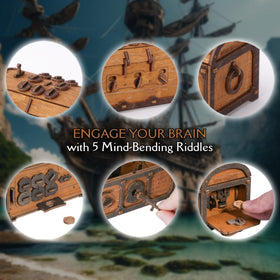 WOODEN.CITY Treasure Chest puzzle box side profile highlights precision craftsmanship.