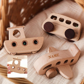 Wooden Teether airplane for fine motor exploration
