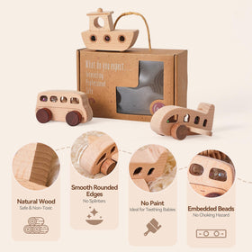 Wooden Teether boat supports sensory discovery during play