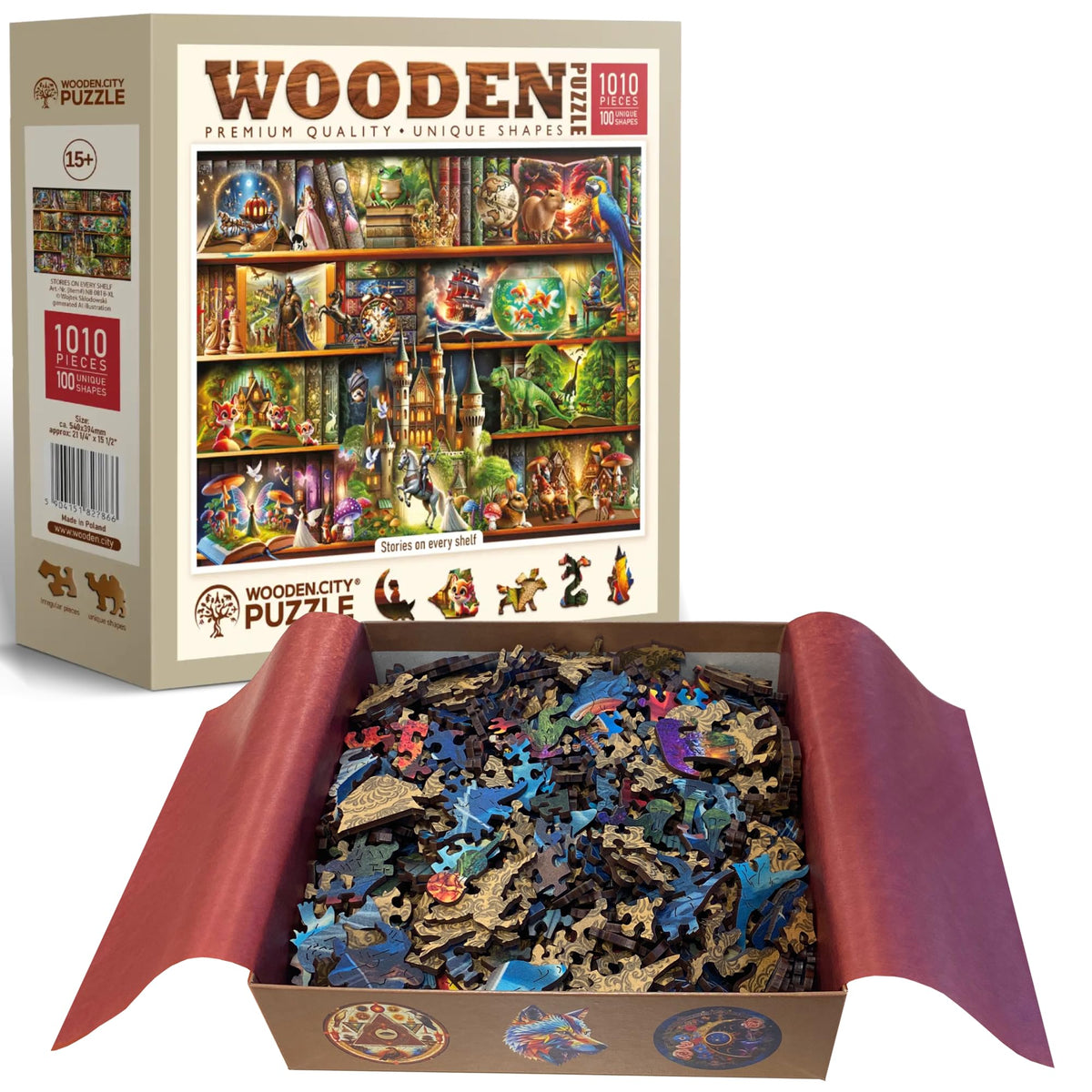 WOODEN.CITY 1000-piece puzzle with castle and forest detail for immersive solving.