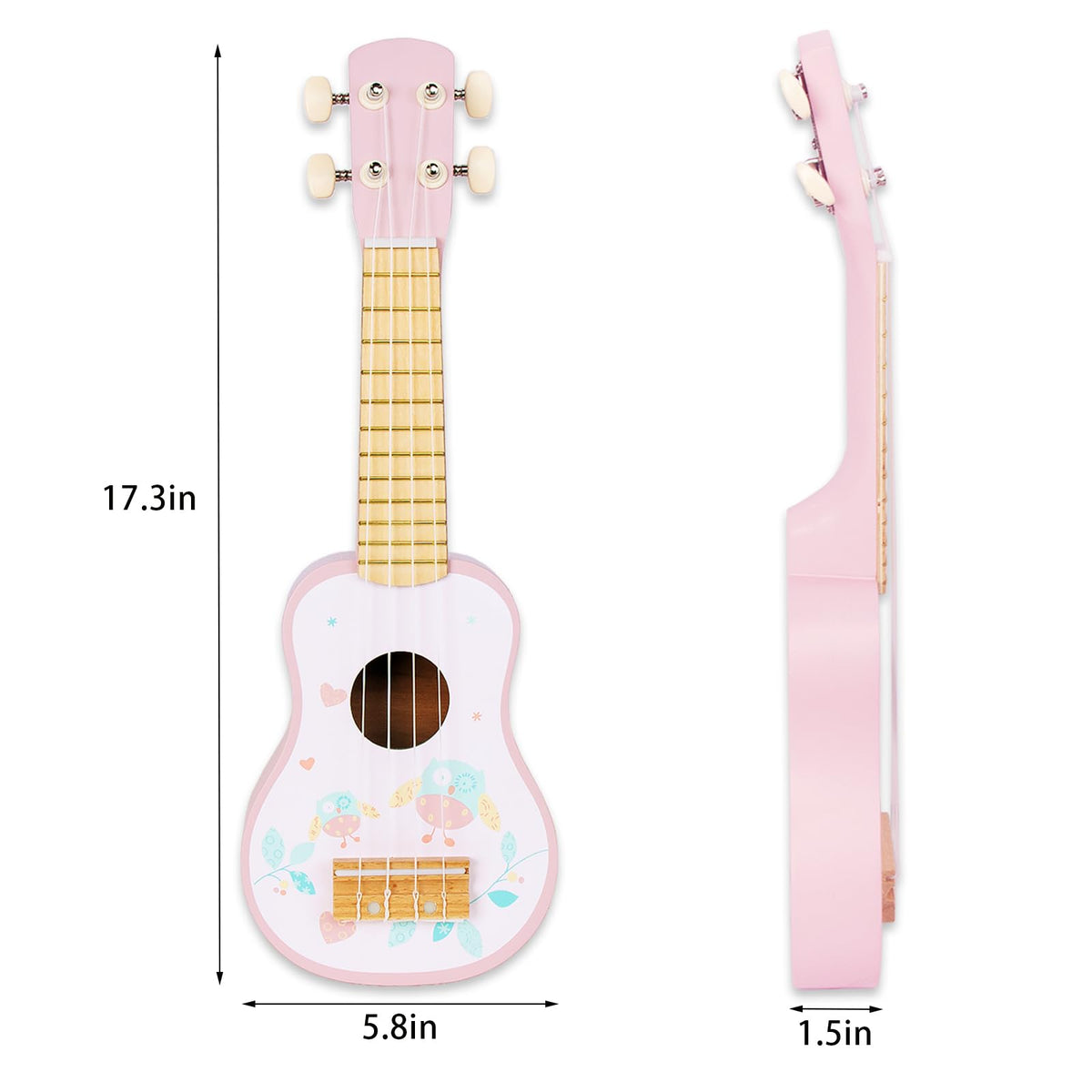 WoodenEdu Kids Guitar pink gift set; thoughtful birthday surprise that nurtures creativity.