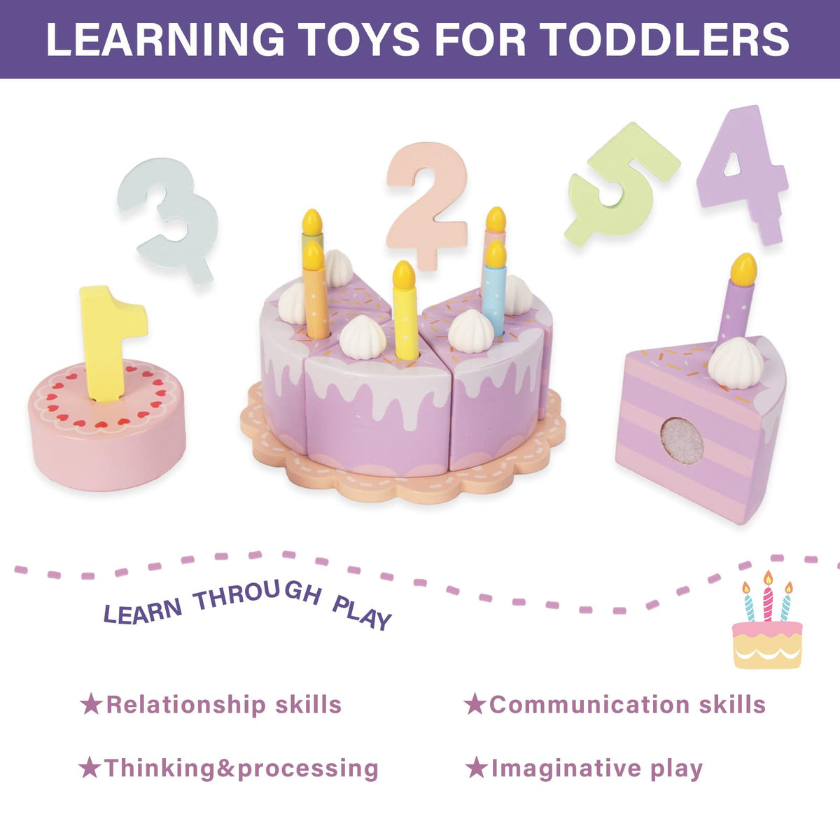 WoodenEdu colorful numbers support early counting in kitchen role-play.