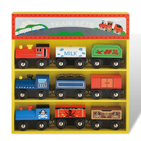 WoodenEdu train ambulance for imaginative play and color recognition
