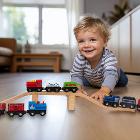 WoodenEdu train traffic signs enhance planning and road-themed play