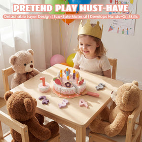 WoodenEdu wooden knife kit with tray supports safe pretend cooking