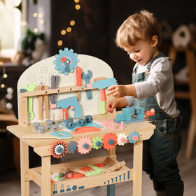 WOODENFUN nuts, bolts, screws, and gears boost problem solving.
