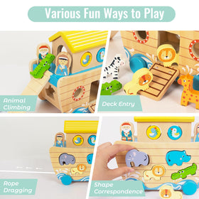 WOODENFUN animal blocks set for sorting and fine motor development