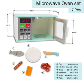 WOODENFUN microwave door opens for authentic pretend kitchen play