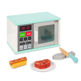 WOODENFUN toddler microwave playset with light and sound for imaginative cooking