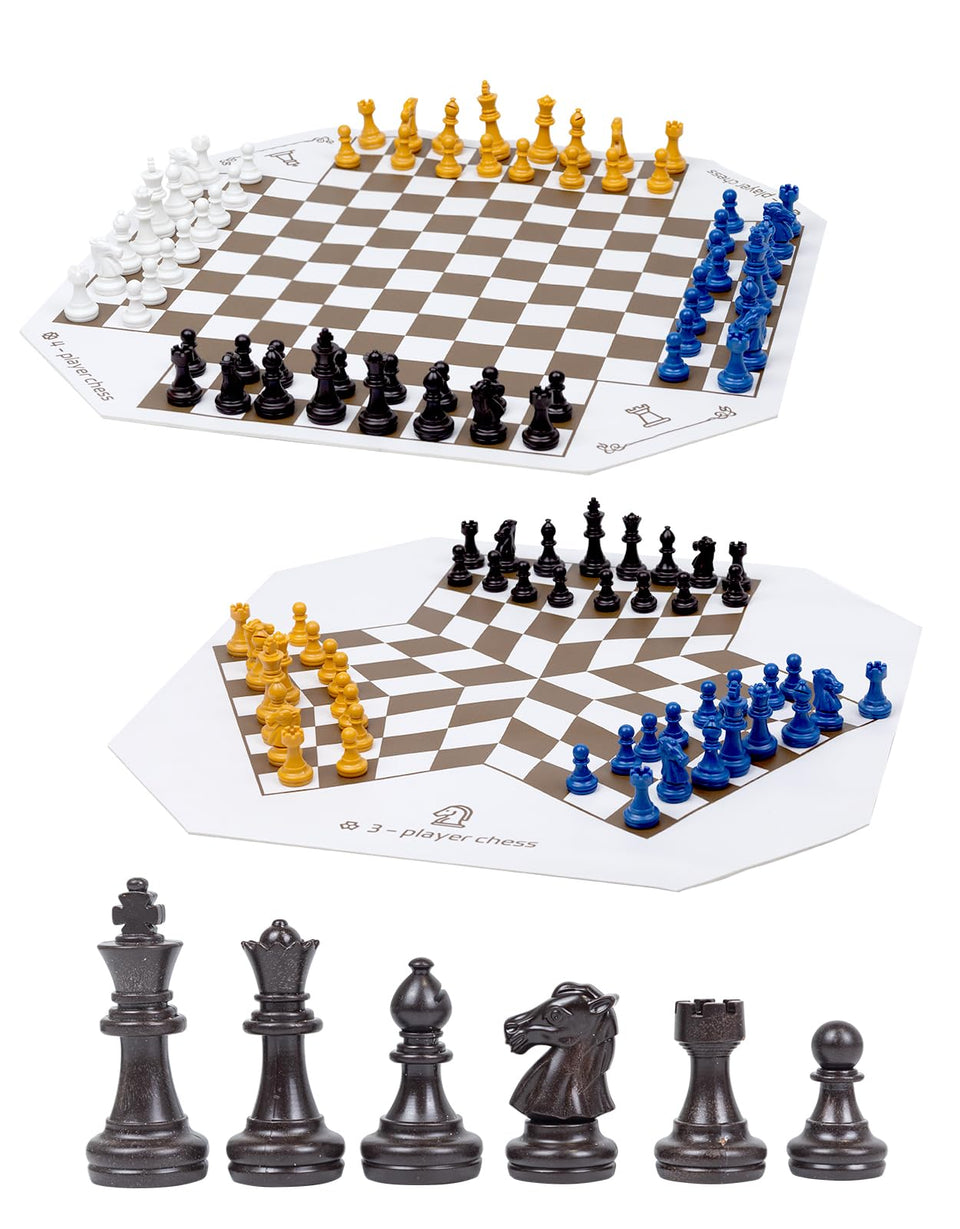WoodGod 3-4 player leather chess board, portable and durable for travel.