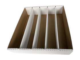 Woodhaven 5000-count card storage box side view highlights slim, stackable profile.