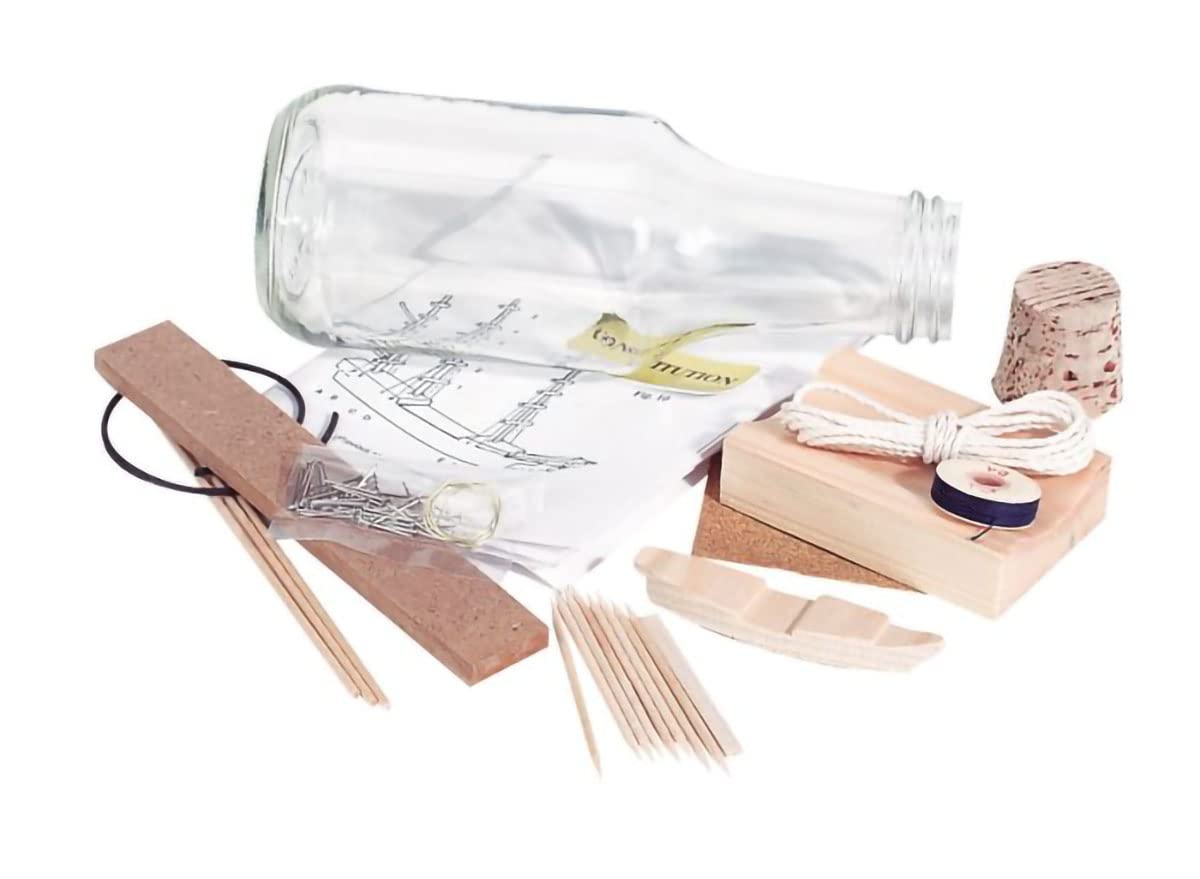WOODKRAFTERS pirate ship kit bottle assembly ready for a striking display
