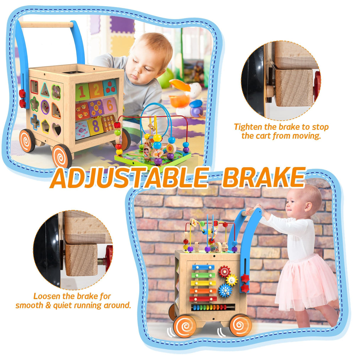 WOODMAM bead maze path encourages hand-eye coordination during play.