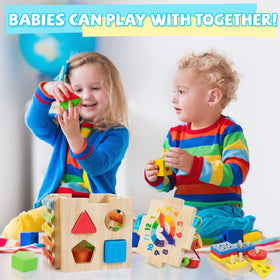 WOODMAM Bravmate Cube abacus introduces counting with tactile beads.