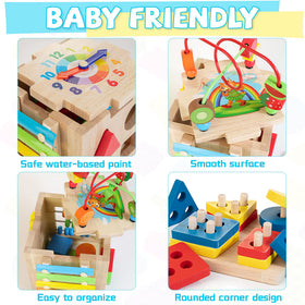 WOODMAM Bravmate Cube learning clock supports early time concepts through colorful prompts.
