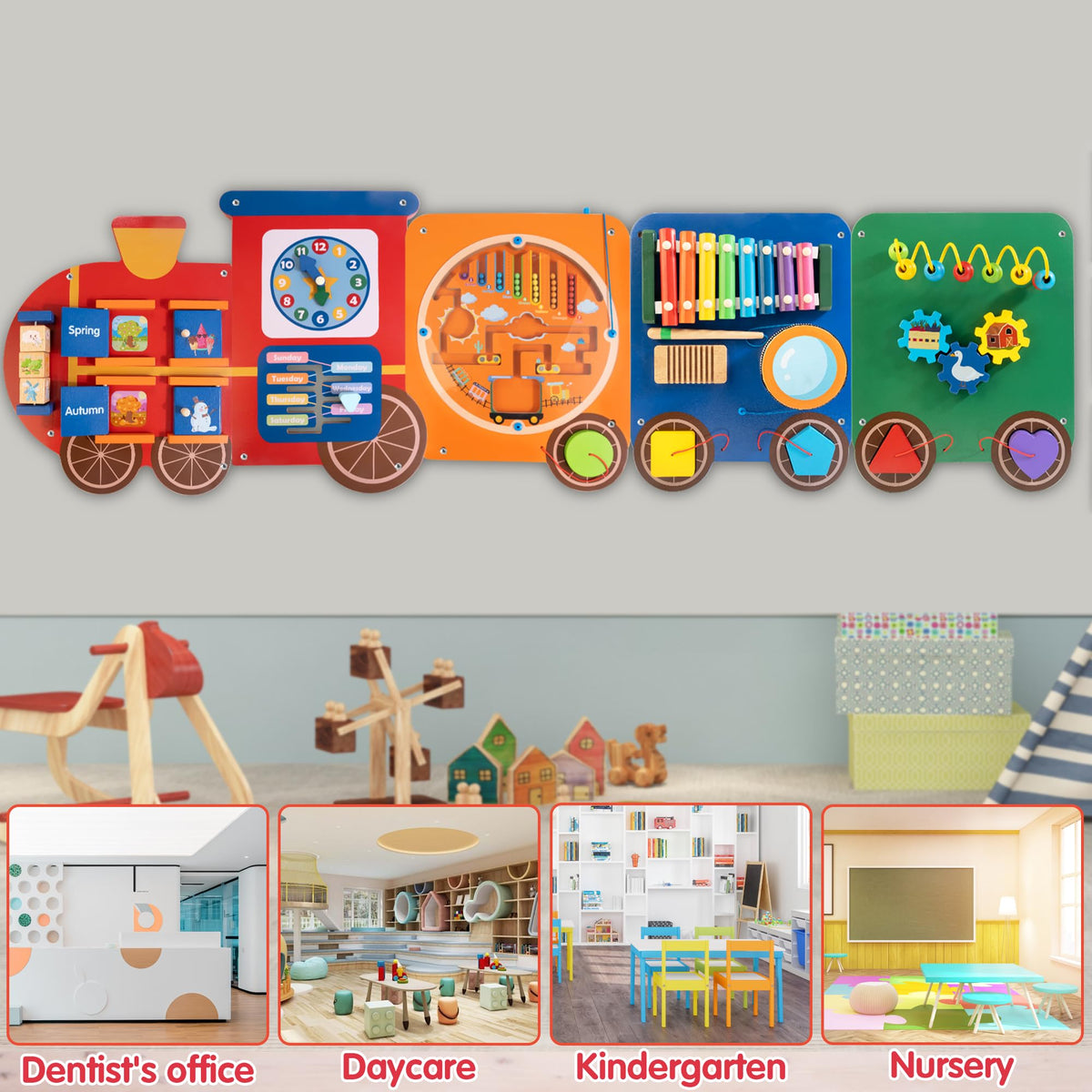 WOODMAM Color Shape Recognition Panel aids early cognitive development through sensory tasks